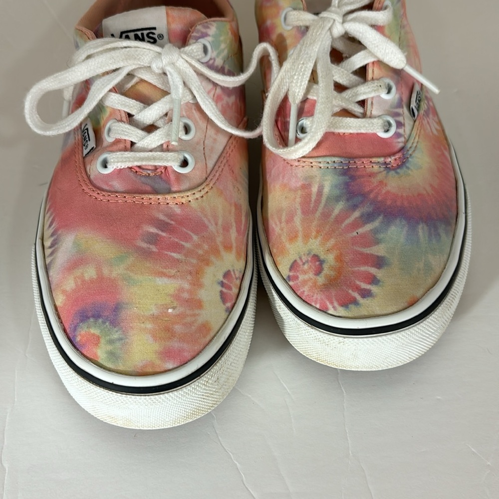 Vans Pink Pastel Tye Dye Lace Up Sneakers Size 8 - Picture 3 of 12